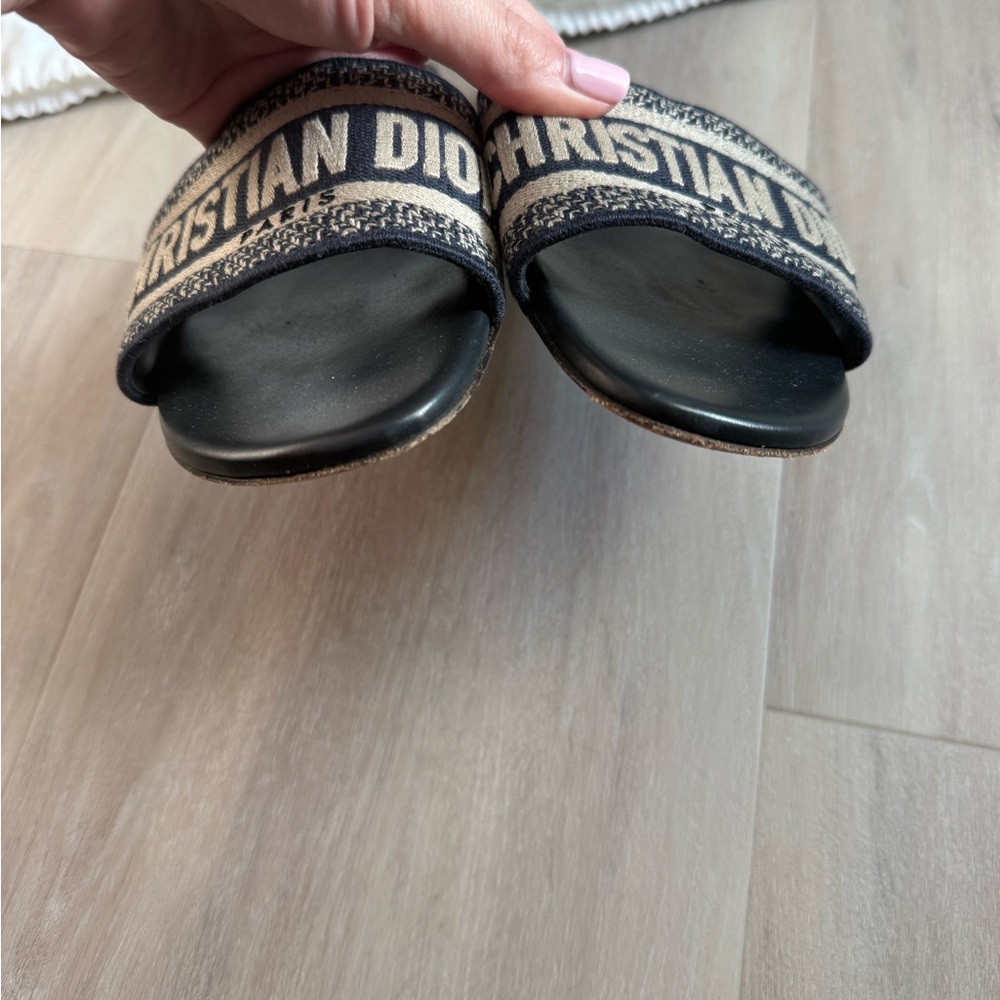 Dior Black and Beige Christian Dior Slide Sandals - Picture 8 of 11